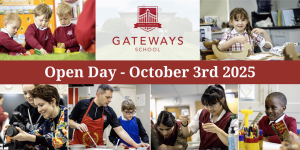 Open Day 2025 image with date and pupils